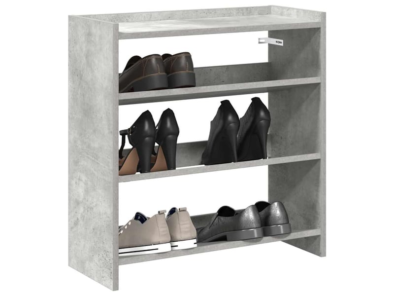  Meuble à chaussures, étagère à chaussures gris béton 60x25x62 cm bois d'ingénierie  - Conforama B