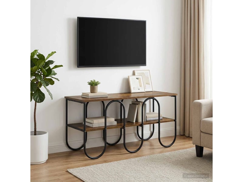  Meuble tv, table tv 100x40x50 cm chêne fumé bois d'ingénierie  - Conforama B