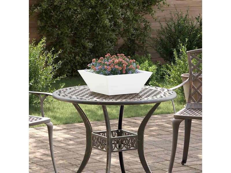  Jardinière - cache-pot de jardin blanc 40 x 40 x 15 cm acier laminé à froid  - Conforama B