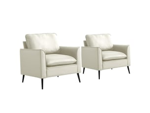 Fauteuil fixe <strong>STILVORA</strong> <strong></strong> Simili blanc vendu A l'unité