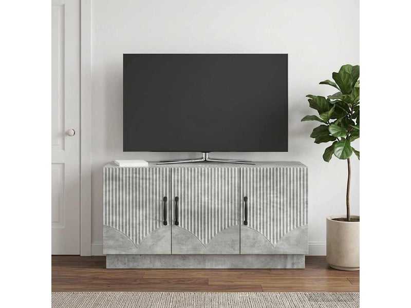 Meuble tv - banc tv - meuble de rangement gris béton 99 x 34,5 x 47 cm bois d'ingénierie  - Conforama D