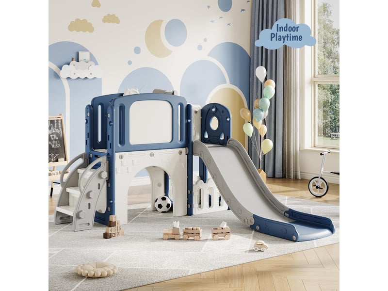 Ensemble glissoire-escalade 8 en 1 pour enfant, panier, tunnel, lunette, rangement, 1-3 ans – bleu PTG_336EDYKE - Conforama D