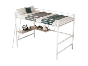 Lit mezzanine 90x200 cm MEUBLIV   coloris blanc