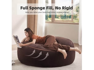 Fauteuil poire pliable marron 130 cm, convertible en couchage d'appoint, idéal pour lire et se détendre