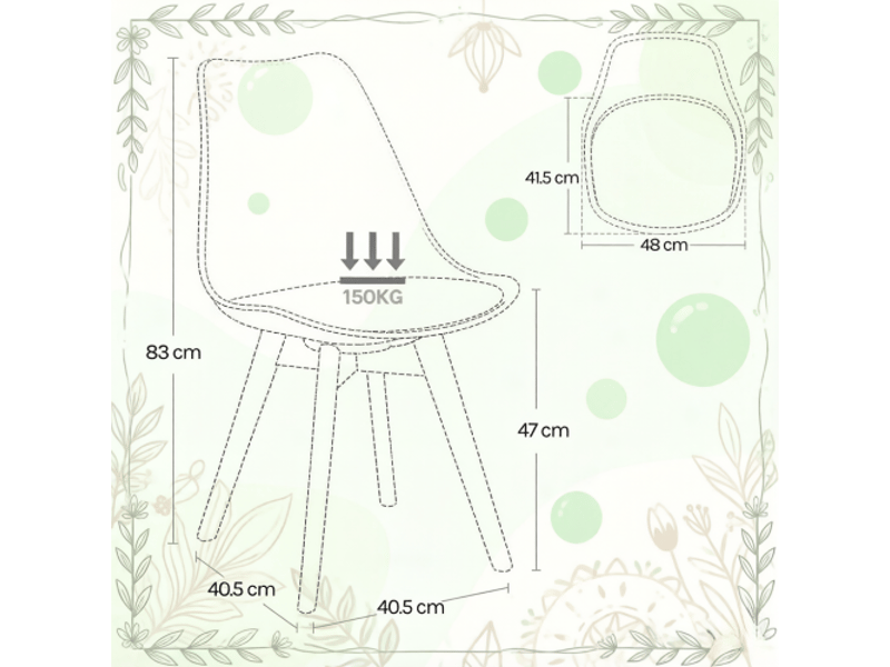  Lot de 4 chaises design – chaise d'accent unique pour salle à manger, salon et bureau – polyvalentes  - Conforama C