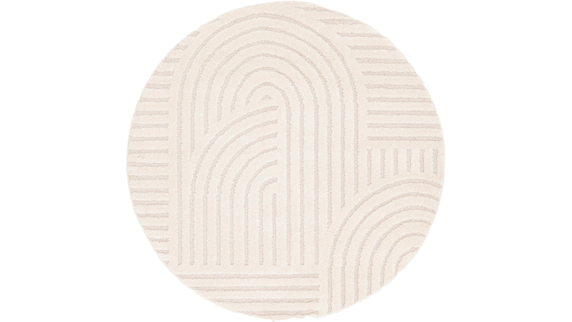 TAPIS ROND 120 CM COCON COLORIS ÉCRU blanc Conforama
