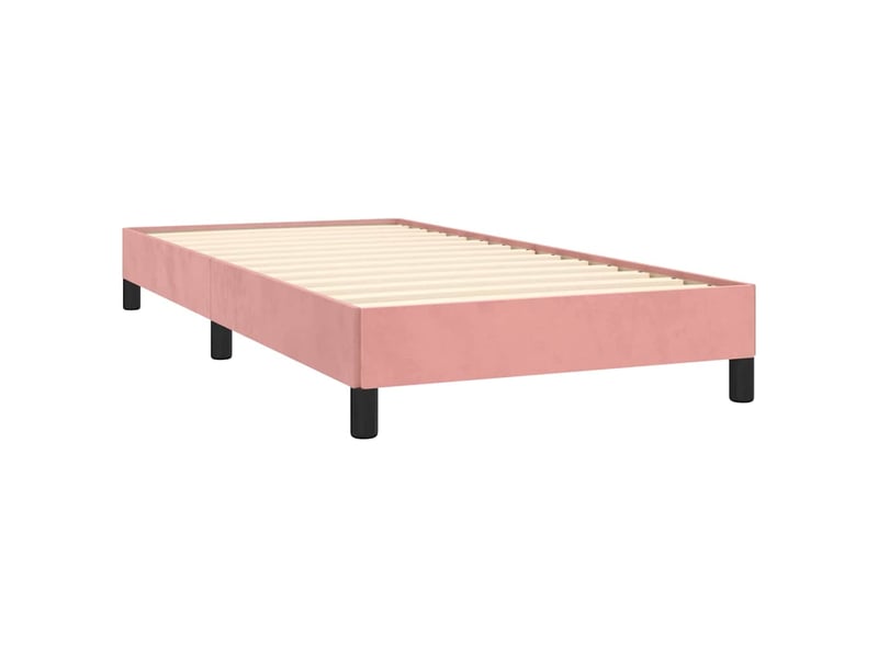  Lit simple- lit adulte -  cadre de lit sans matelas rose 100x200 cm velours  - Conforama B