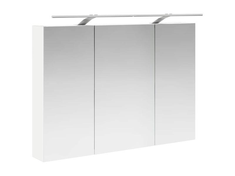 Amoire de salle de bain, meuble de salle de bain avec miroir blanc 100x14.5x70 cm - Conforama E