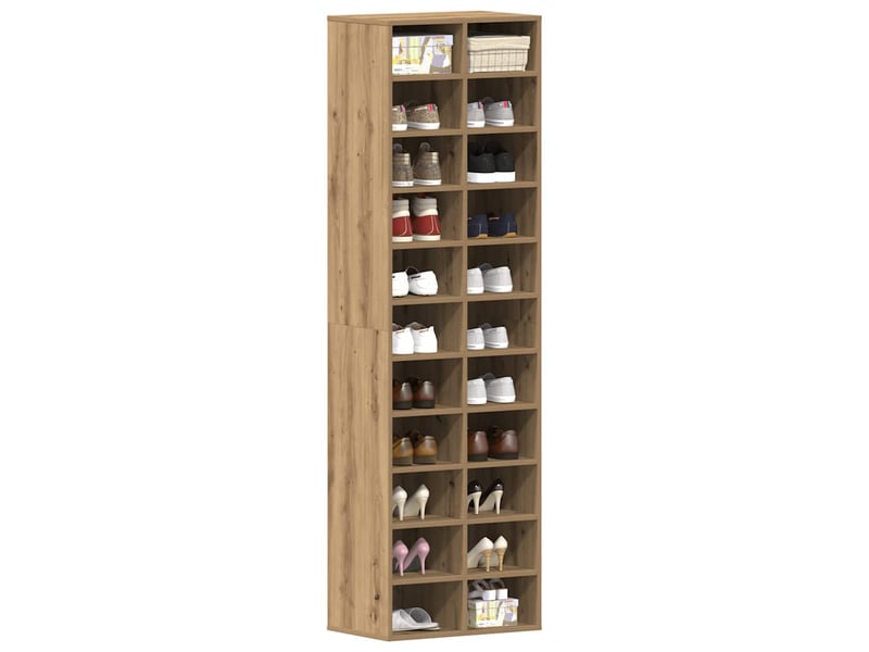  Meuble à chaussures, armoire à chaussures chêne artisanal 54x34x183cm bois ingénierie  - Conforama B