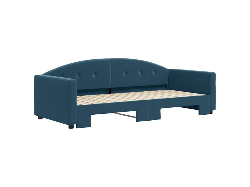  Lit simple- lit adulte -  lit de jour avec gigogne sans matelas bleu 90x200 cm  - Conforama B