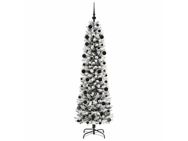 Sapin de noël artificiel, arbre de noël blanc 210 cm pvc, métal et plastique shl7298 - Conforama C