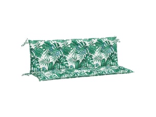 Lot de 2 coussins de banc de jardin, coussins d'assise motif de feuilles cf58666