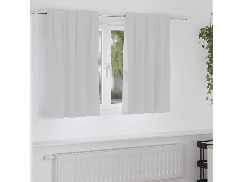 Lot de 2 rideaux occultants, rideaux black-out avec anneaux gris pâle 140 x 140 cm cf44659 - Conforama B