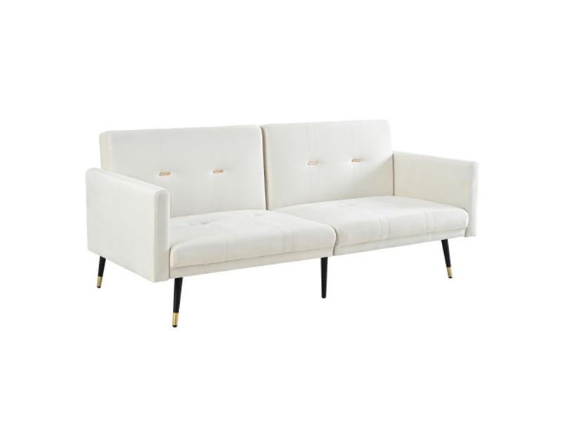  Canapé-lit 2-en-1 beige – dossier réglable, convertible – idéal salon et chambre  - Conforama A