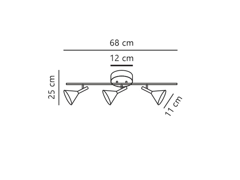  Plafonnier kelvis 3-spot métal noir , h. 25 - ip20 - gu10 nordlux intérieur 2612706003 - Conforama E