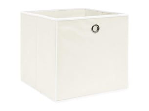 Boîtes de rangement 10 pcs blanc 32x32x32 cm tissu