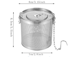 1 passoire à thé en acier inoxydable, passoire à épices, passoire à thé en acier inoxydable avec crochet à chaîne, adaptée au thé en feuilles et aux é