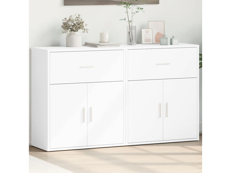  Buffets 2 pcs - bahut - meuble de rangement blanc 60x31x70 cm bois d'ingénierie  - Conforama B