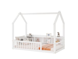 Lit cabane 90x200 cm MODFU   coloris blanc