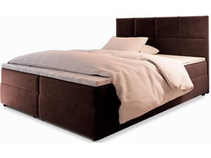 Lit avec rangement 180x200 cm <strong>MASSENO</strong> <strong></strong> coloris marron