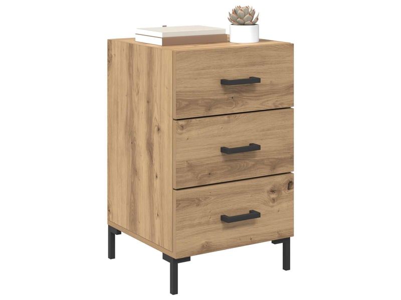  Table de chevet - cabinet de chevet - table de nuit chêne artisanal 40 x 40 x 66 cm  - Conforama B