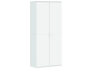 Buffet haut - bahut - meuble de rangement blanc 80x35x180 cm bois d'ingénierie