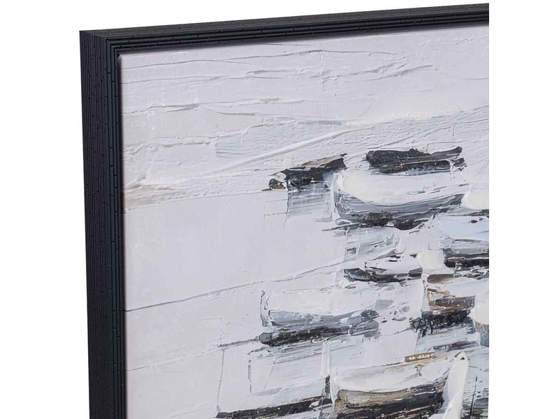  Tableau peint à la main avec cadre en bois noir 83x4x123h cm  - Conforama E