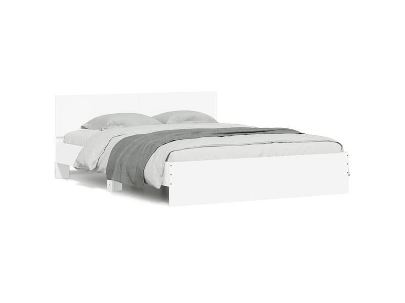  Lit double- lit adulte -  cadre de lit avec led sans matelas blanc 150x200 cm  - Conforama D