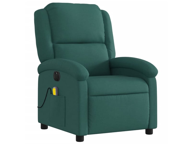  Fauteuil de relaxation tv fonction massage inclinable électrique 6 points de massage en tissu vert foncé dec027280  - Conforama A