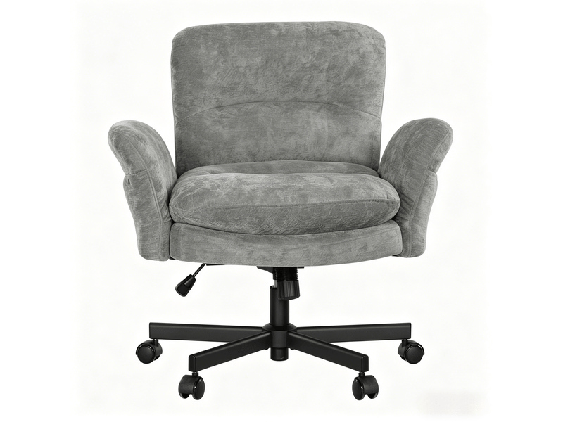  Chaise de bureau 68x71x84,5-92,5 cm pivotante réglable métal grise  - Conforama A