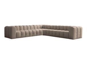 Canapé d'angle réversible fixe LOUNGITUDE MILOE 8 places Velours Taupe