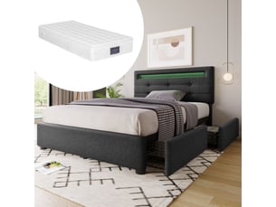 Lit simple 90x200 cm    coloris gris
