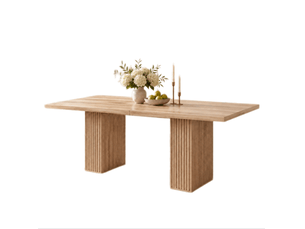 Table à manger extensible 150-190x90x75cm pour 6 à 8 personnes, avec rangement et plateau épais, style scandinave, effet chêne