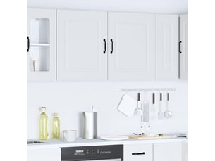 Meuble de rangement, armoires murales de cuisine kalmar blanc bois d'ingénierie