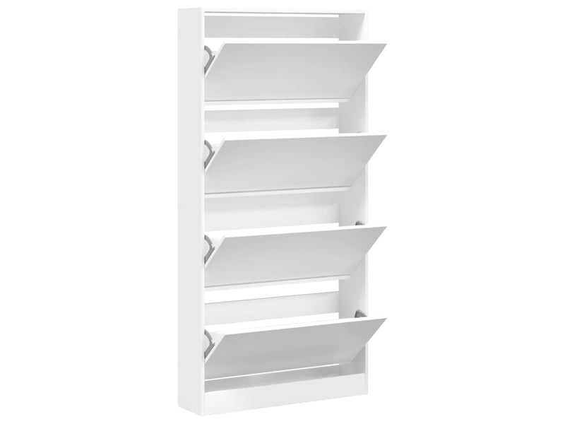  Meuble à chaussure | armoire à chaussures 4 tiroirs rabattables blanc 80x21x163,5 cm  - Conforama E