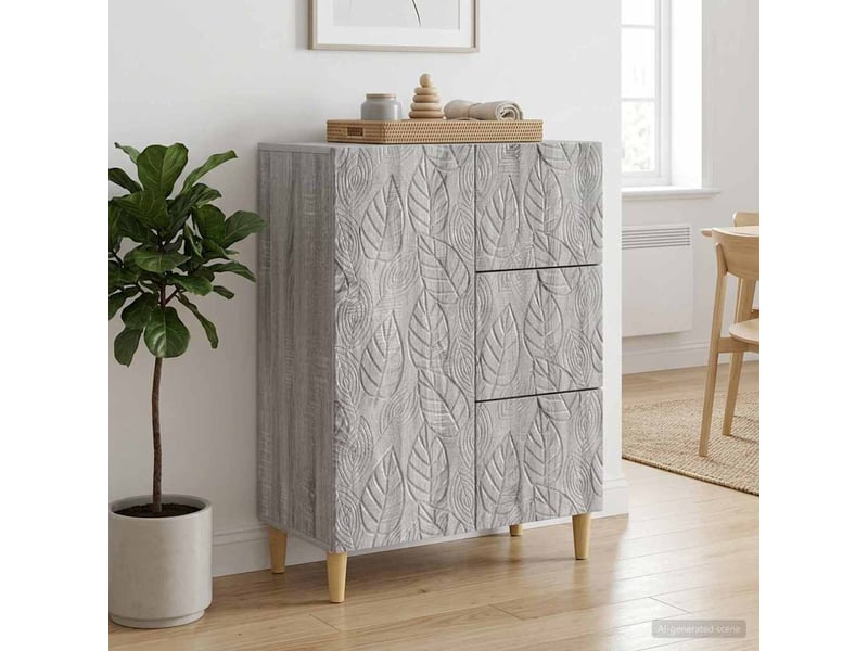  Buffet - bahut - meuble de rangement sonoma gris 66 x 34,5 x 90 cm bois d'ingénierie  - Conforama C