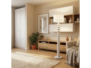Lampe de sol moderne en métal blanc et tissu 170h berlin