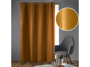 Lot de 2 rideaux à œillets grande hauteur 135 x 280 cm occultants unis occult ocre