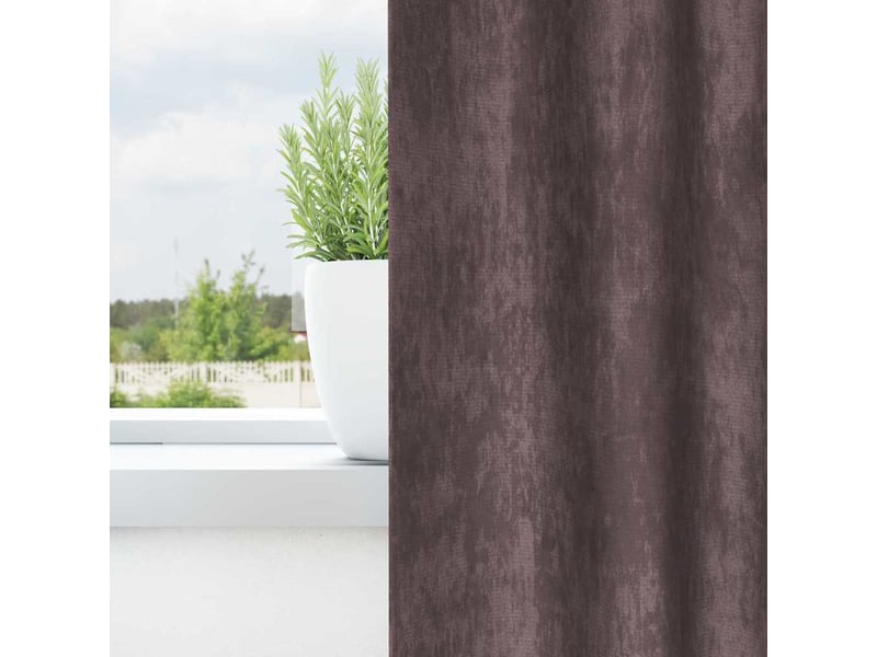  Lot de 2 rideaux en velours, rideaux de fenêtre marron 140 x 140 cm velours cf44227  - Conforama C