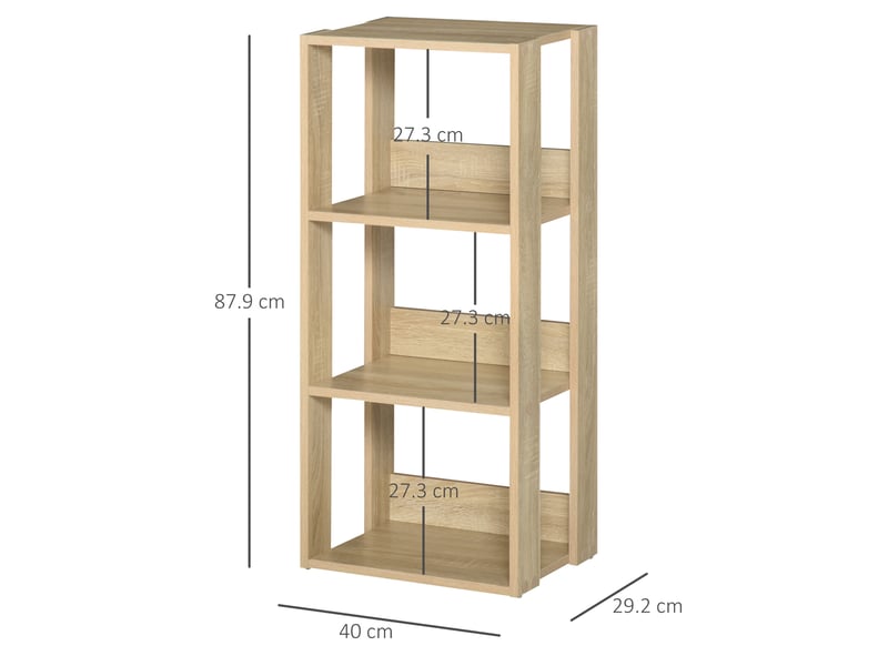  Bibliothèque murale en bois à 3 étagères, stable grâce à ses pieds antidérapants, 40 x 29,2 x 87,9 cm  - Conforama E