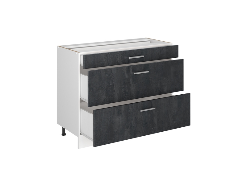 Vicco meuble cuisine, béton noirblanc, 100cm sans plan de travail - Conforama C