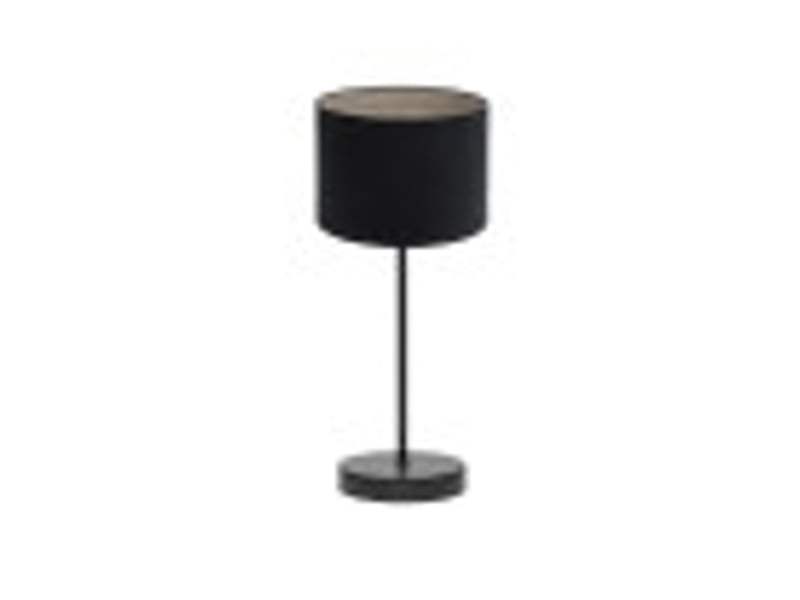  Fabrilamp tania lampe à poser noir effet bois gris, abat-jour textile effet bois, 1 x e14, 42 cm 188371009 - Conforama B