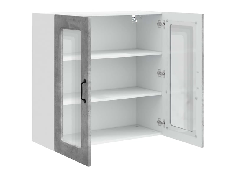  Meuble mural de cuisine | armoire de cuisine gris béton 80x31x80cm shl9322  - Conforama E