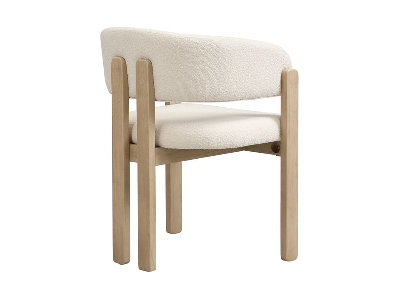  Lot de chaises 6 chaises style moderne chaise repas en bois massif assise confortable matière respirante revêtement bouclé coloris naturel  - Conforama E