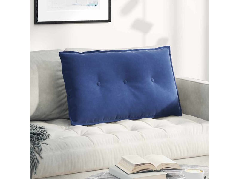  Coussin de dos, coussin de dossier bleu police 80 x 50 cm tissu en velours côtelé cf54573  - Conforama B