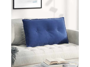 Coussin de dos, coussin de dossier bleu police 80 x 50 cm tissu en velours côtelé cf54573