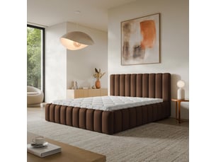 Lit coffre 180x200 cm <strong>MASSENO</strong> <strong></strong> coloris marron