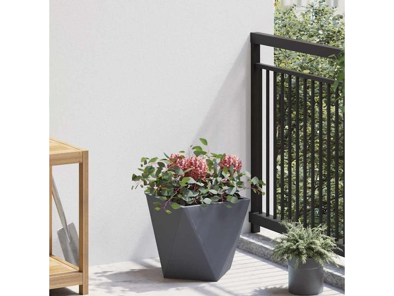  Jardinière - bac à fleurs anthracite 30 x 30 x 30 cm acier  - Conforama B