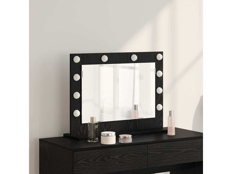 Miroir de vanité, miroir de coiffeuse chêne noir 60 x 45 x 18 cm rectangulaire cf62762  - Conforama B