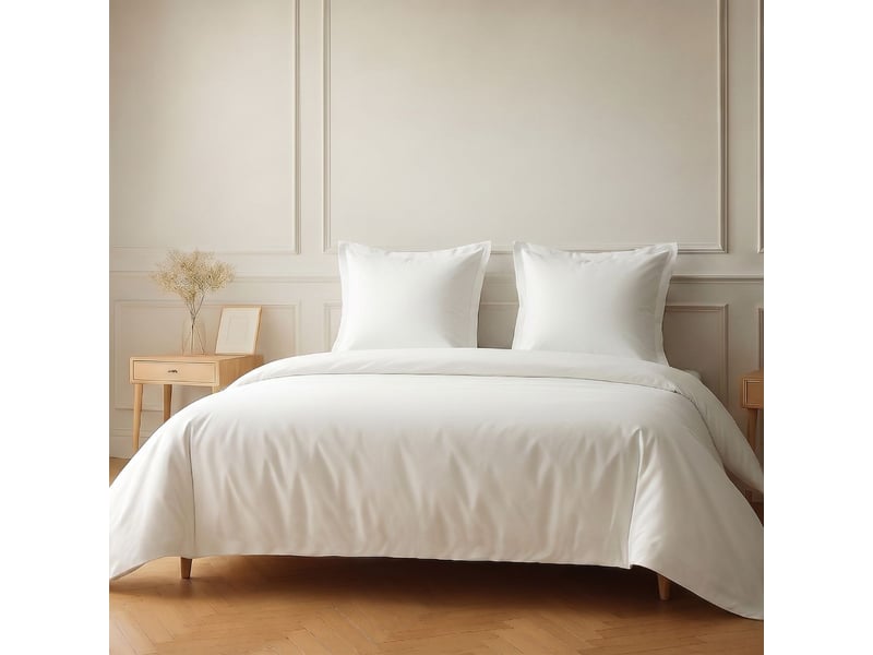  Parure housse de couette 260x240cm + 2 taies 100% coton blanc - vitalia VITALIA - Conforama B